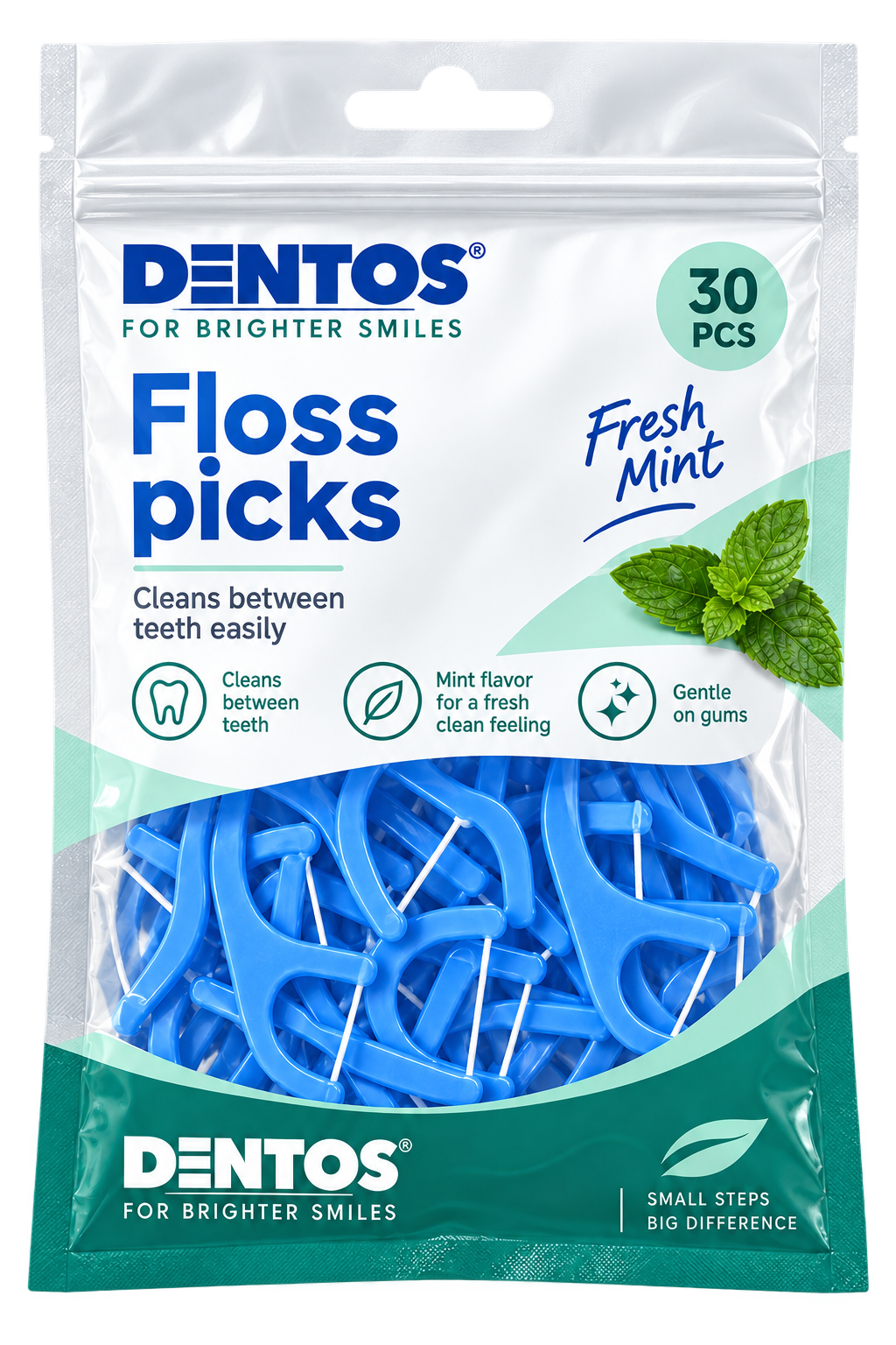 Dentos floss picks in hersluitbare verpakking